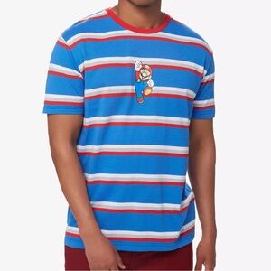 Nintendo Super Mario Bros. BoxLunch Striped T-Shirt, Men’s M